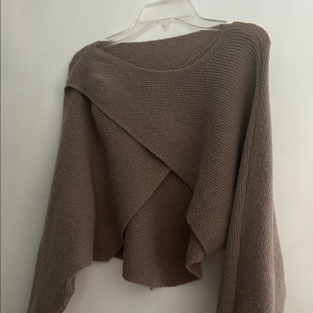 Cozy Draped Brown Women's Sweater